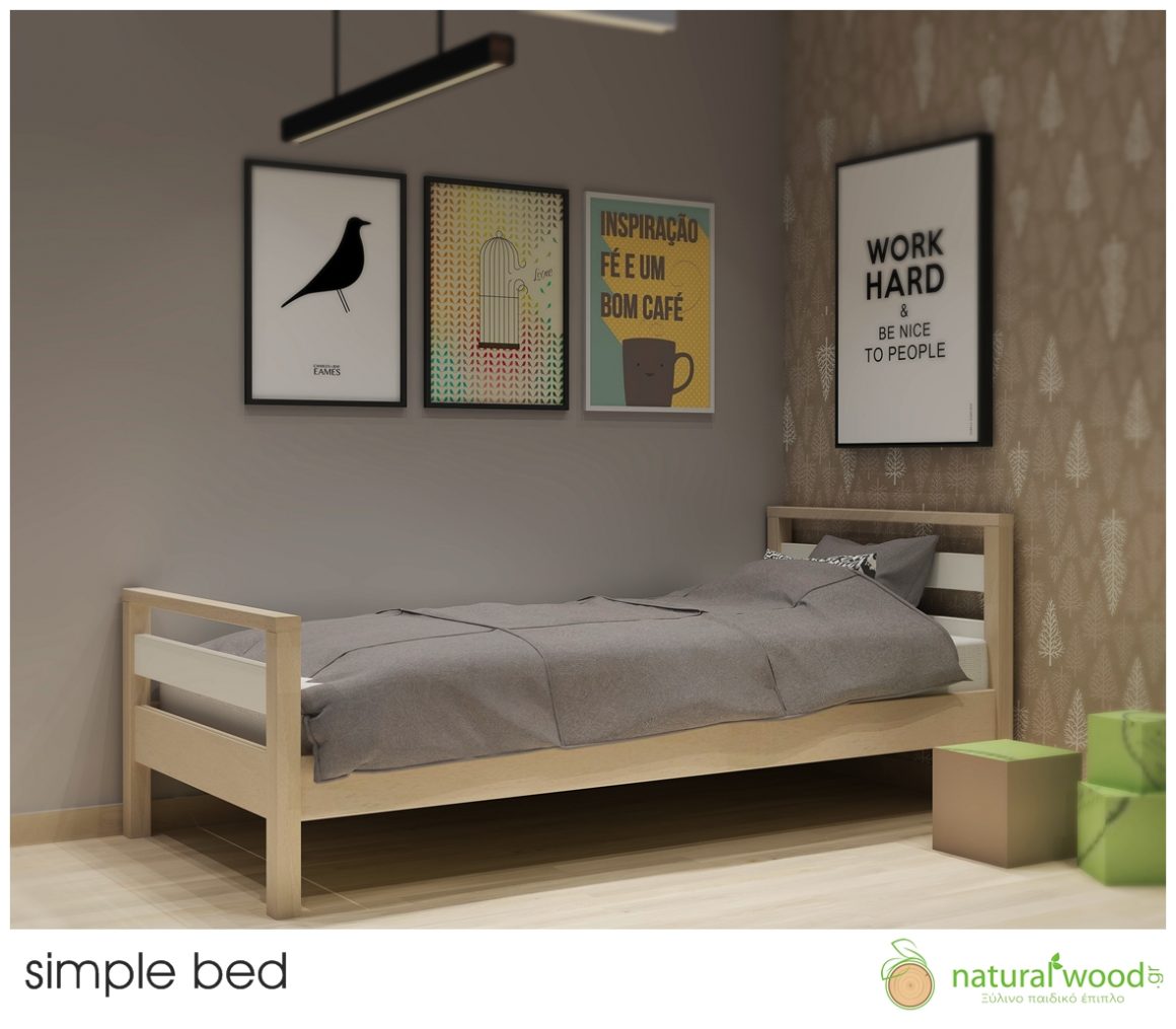 Κρεβάτι Simple Βασική έκδοση-χαμηλό μπροστινό-διπλό κεφαλάρι