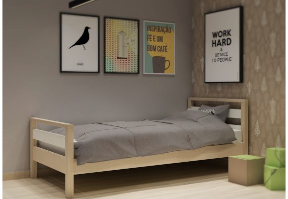 Κρεβάτι Simple Βασική έκδοση – από 400,00€ -χαμηλό μπροστινό-διπλό κεφαλάρι.