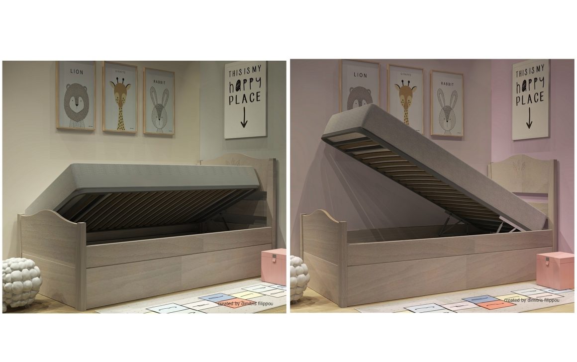 Κρεβάτι με μηχανισμό μπαούλου σειράς Filia.